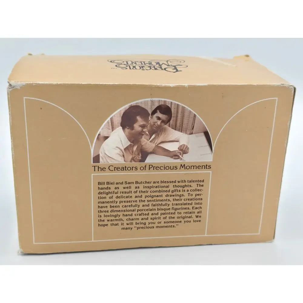 Precious Moments E2386 Trio Of Porcelain Bisque Nativity Animal Ornaments 1982